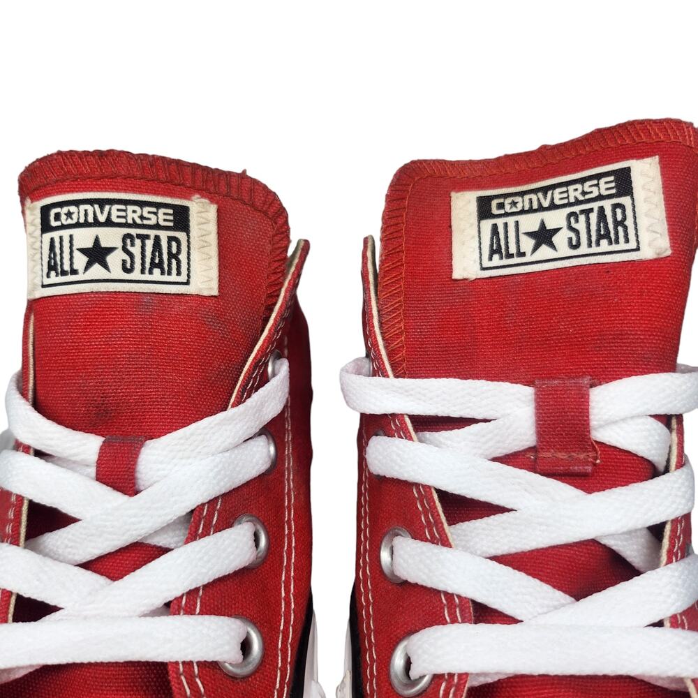 Converse All Star Shoes Womens 6 Red White Solid Low Top Comfy Sneakers Low Top - Picture 4 of 11